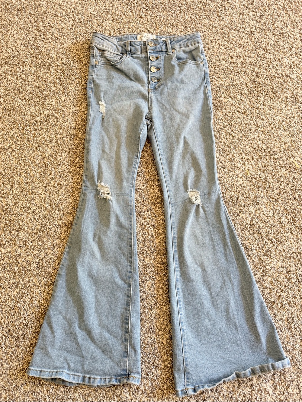 Jessica Simpson Light Wash Button-Fly Flare Jeans